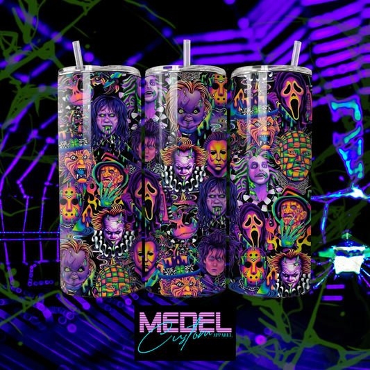 Neon Horror Villains 20 oz. Tumbler